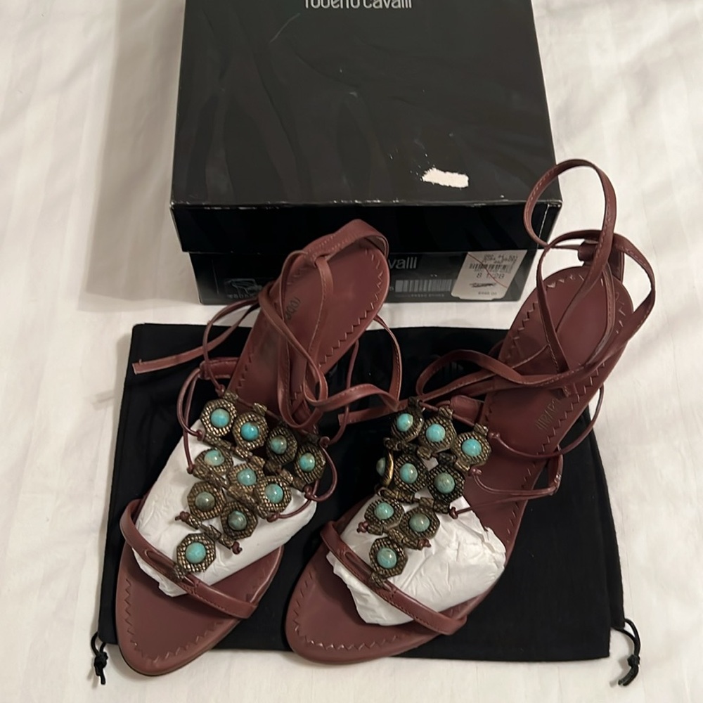 Roberto Cavalli Brown Heels Size 38 1/2 NWT - Picture 15 of 15